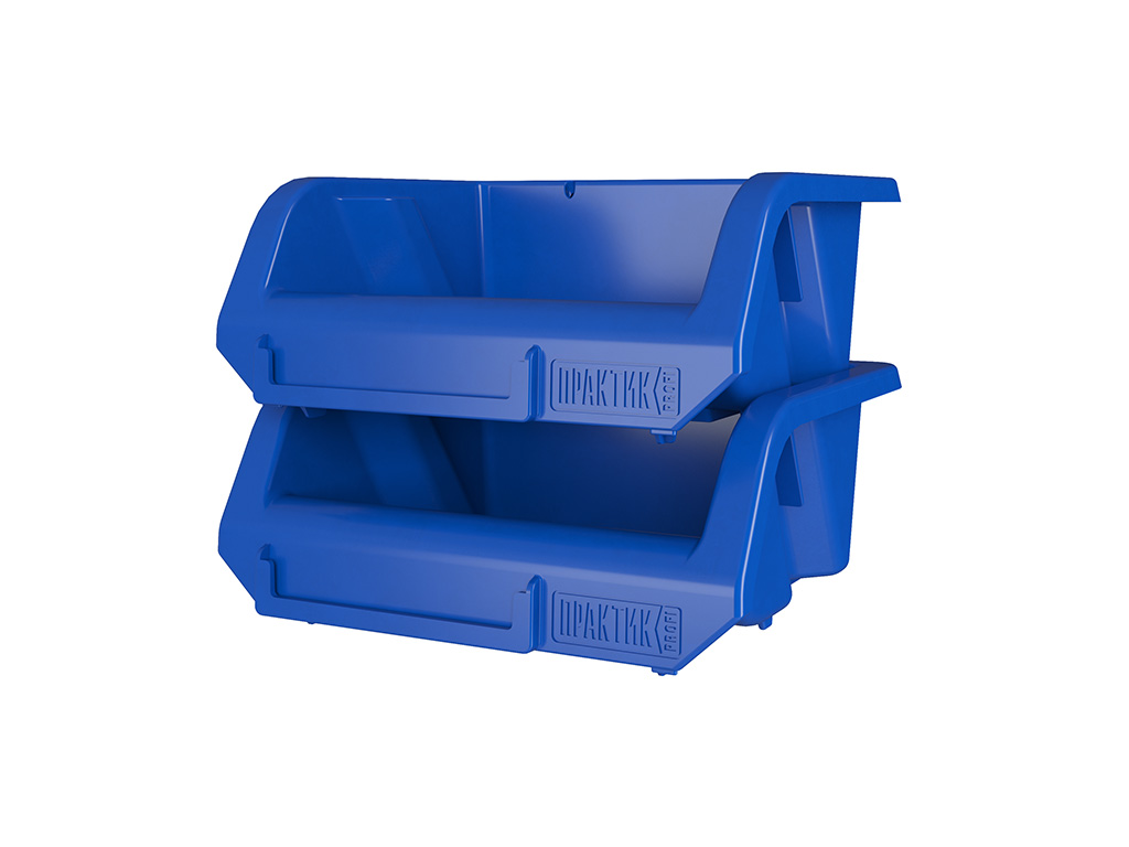 Ящик пластиковый Практик 100x105x45 синий - фото 3