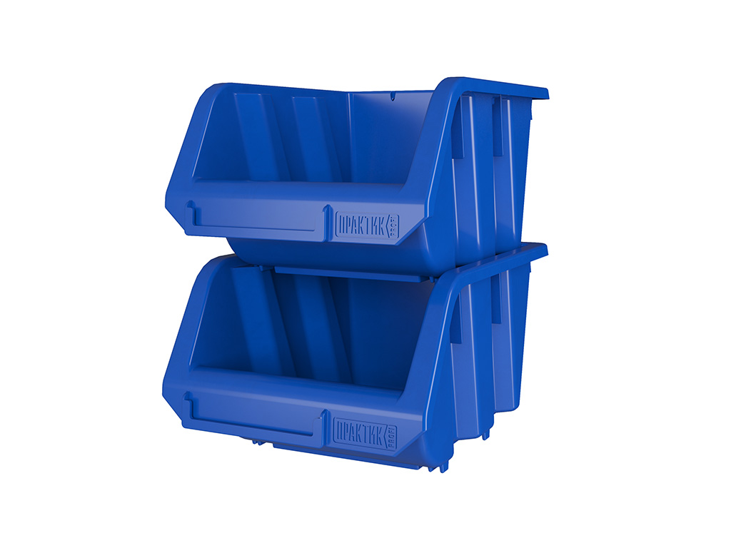 Ящик пластиковый Практик 150x105x75 синий - фото 3