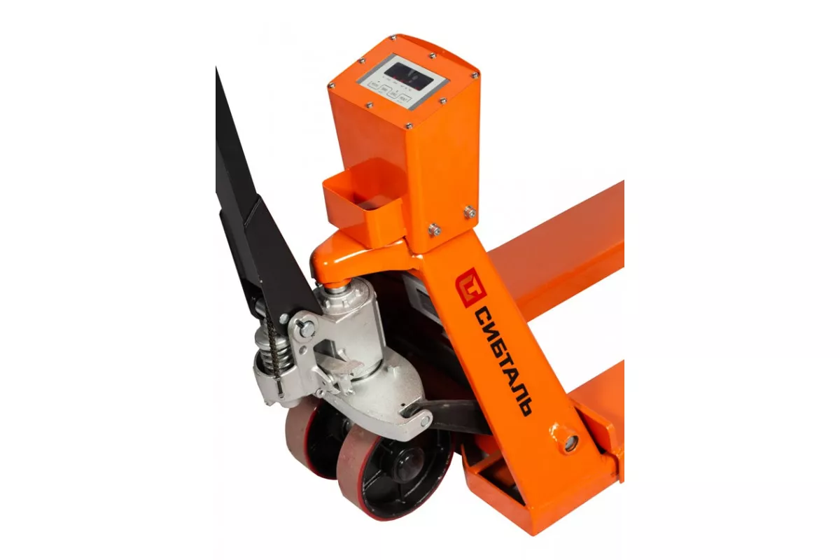 Гидравлическая тележка (рокла) ACR-ES c весами, 2,5 т, Вилы: 1150 Х 550, СибТаль, полиуретановые колеса - фото 3