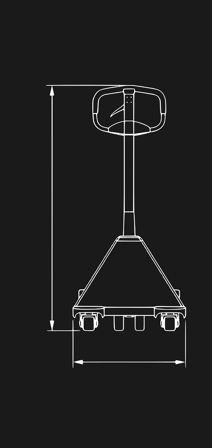 Гидравлическая тележка (рокла) ACR-ES c весами, 2,5 т, Вилы: 1150 Х 550, СибТаль, полиуретановые колеса - схема 1