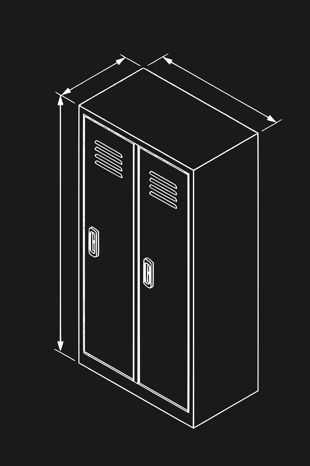 Шкаф-купе офисный ALS-8896 (880x960x450) - схема 3