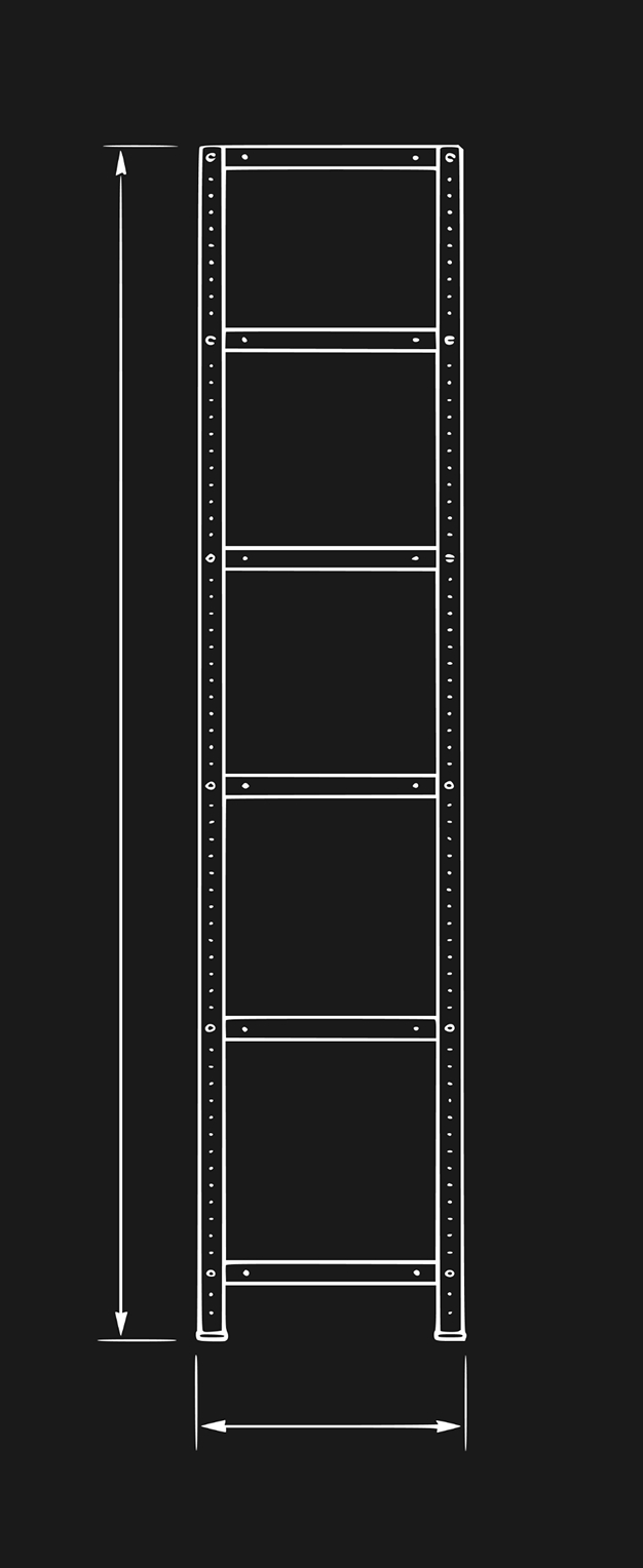 Стеллаж металлический MS Strong 3100x700x500 (5 полок) - схема 2