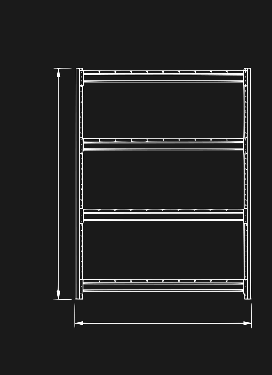 Стеллаж МС-Т 2000x1550x785 (4 полки) - схема 1