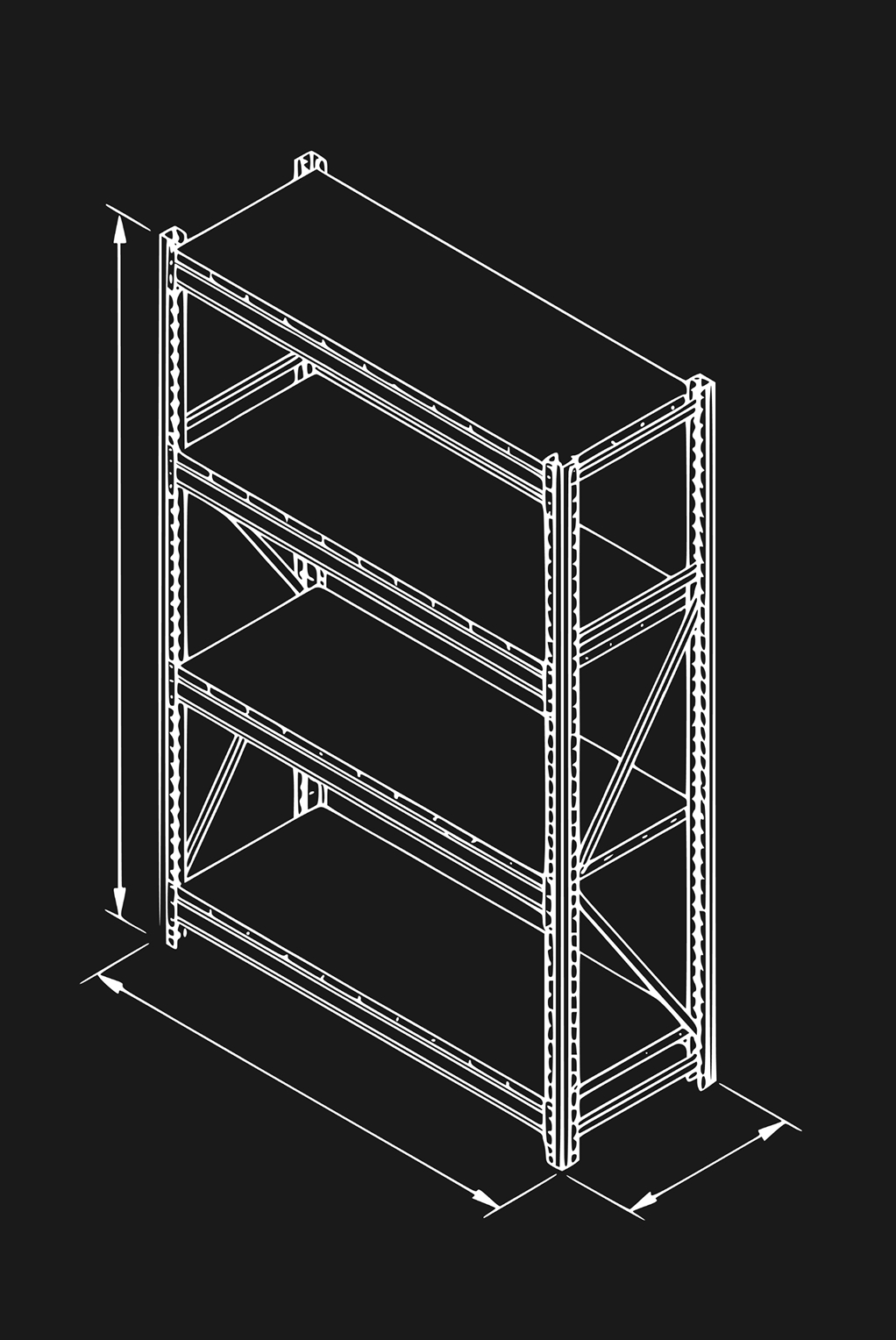 Стеллаж МС-Т 2000x1550x785 (4 полки) - схема 3